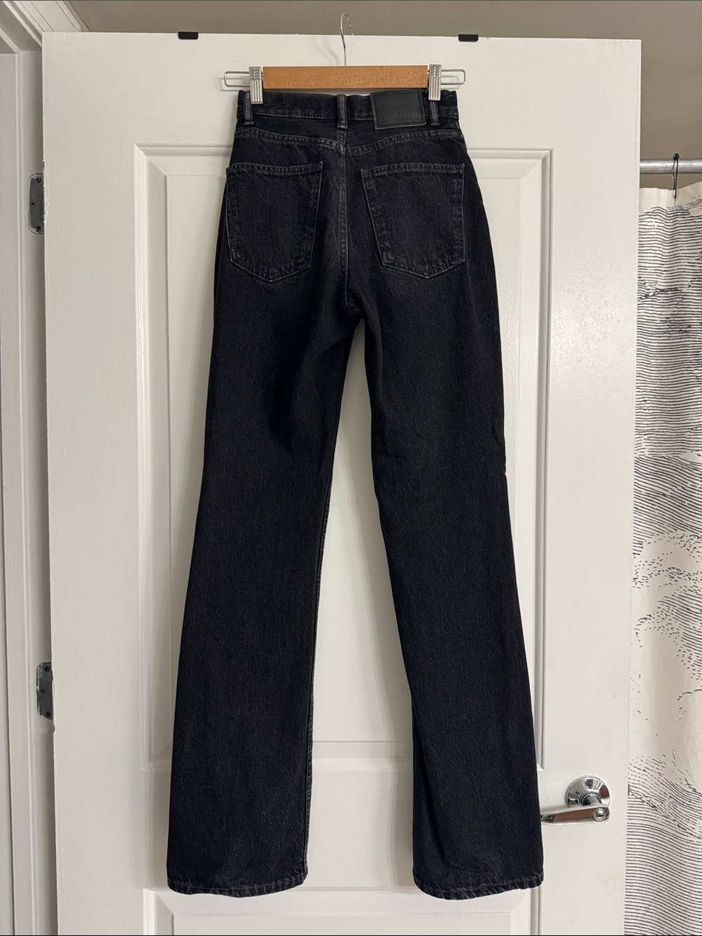 Acne Black Straight-Leg Jeans with Classic Back Pockets - Picture 2 of 7